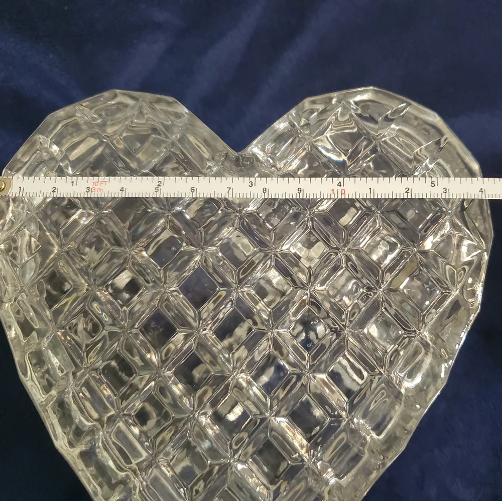 NWT Block Pegasus 24% Lead Czech Crystal Heart Trinket Jewelry Box w/ Lid